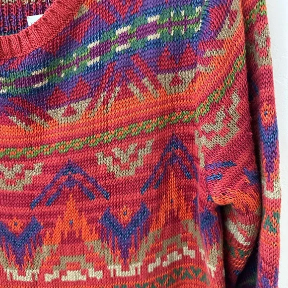 Ralph Lauren Red Multicolor Beacon blanket dress - Picture 2 of 7